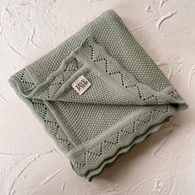Load image into Gallery viewer, PERSONALISED KNIT BLANKET - SAGE
