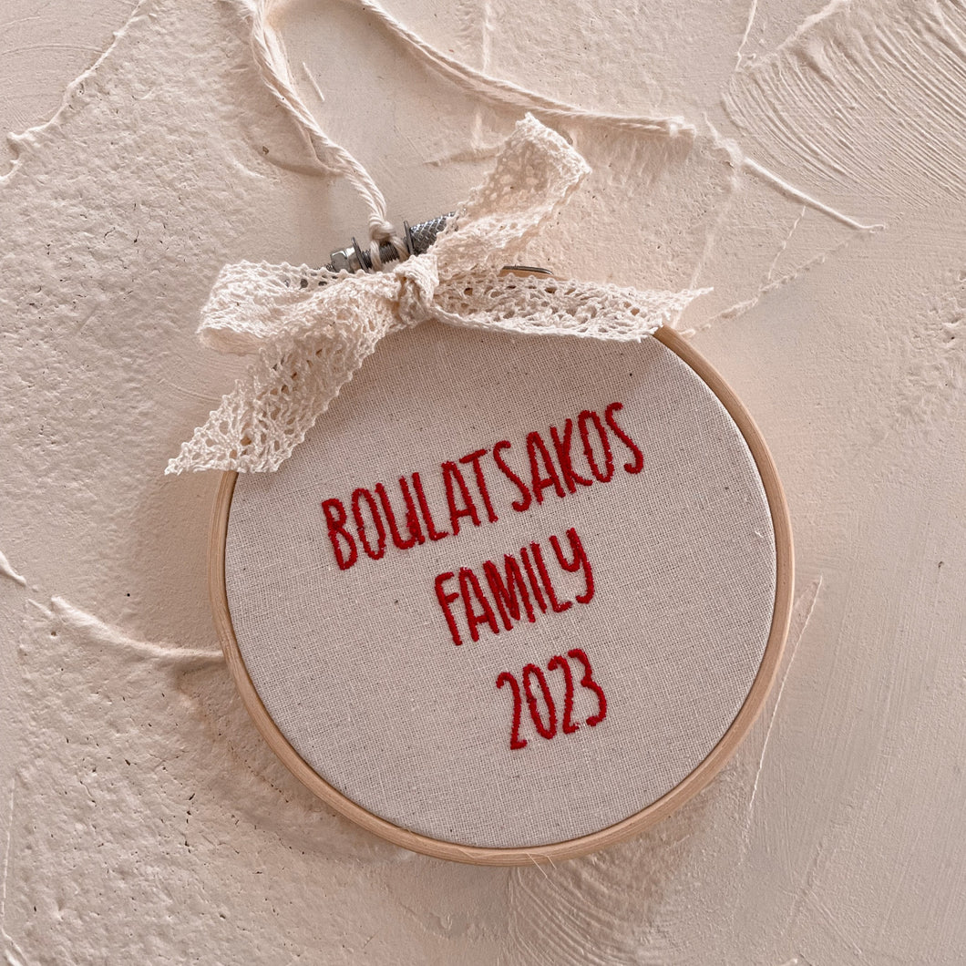 FAMILY HOOP ORNAMENT