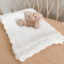 Load image into Gallery viewer, PERSONALISED KNIT BLANKET - WHITE
